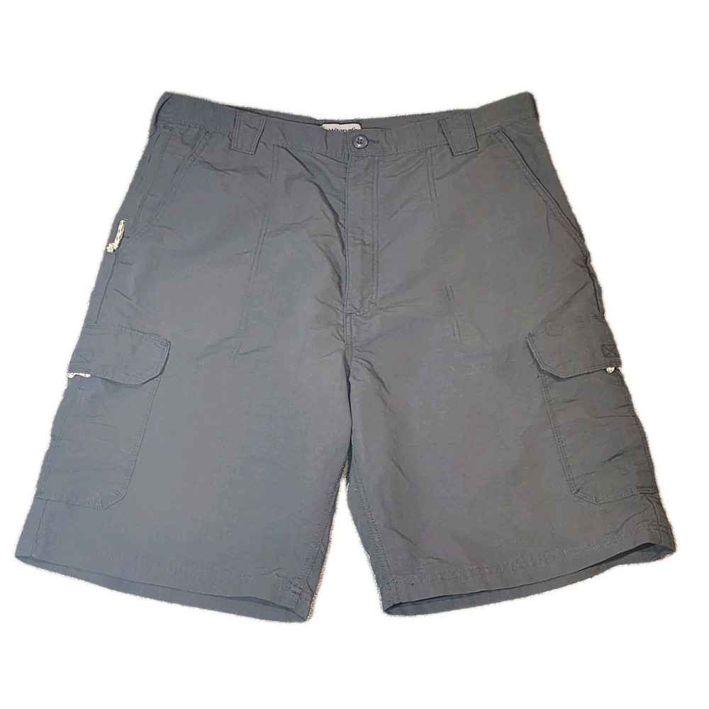 Wrangler Men's Cargo Shorts Size 38 Inseam 10" Gray Pockets Nylon